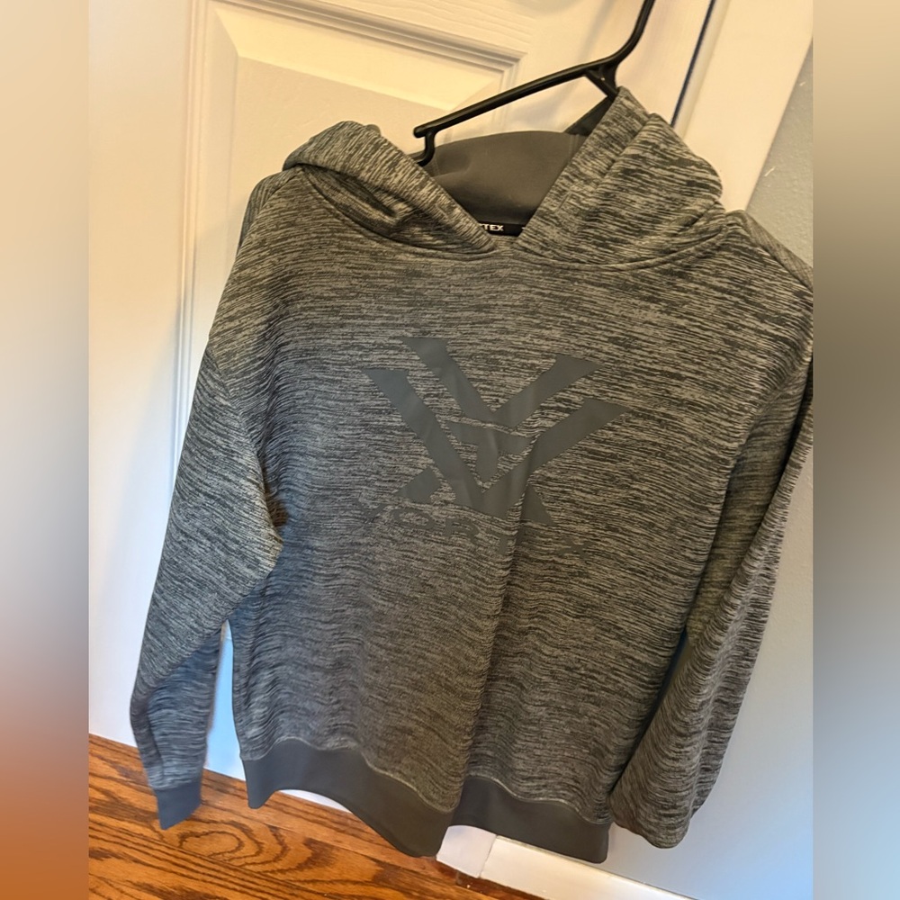 Gray vortex Logo Hoodie